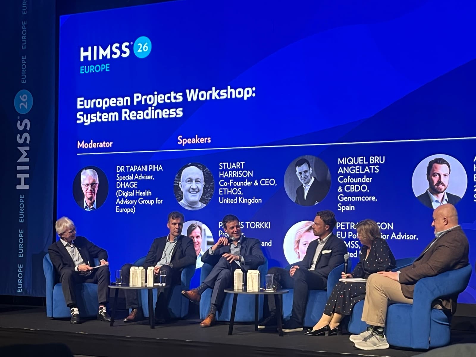 Miquel Bru, Cofounder y CBDO de Genomcore, participando en el European Projects Workshop on System Readiness en HIMSS Europe 2026 en Copenhague