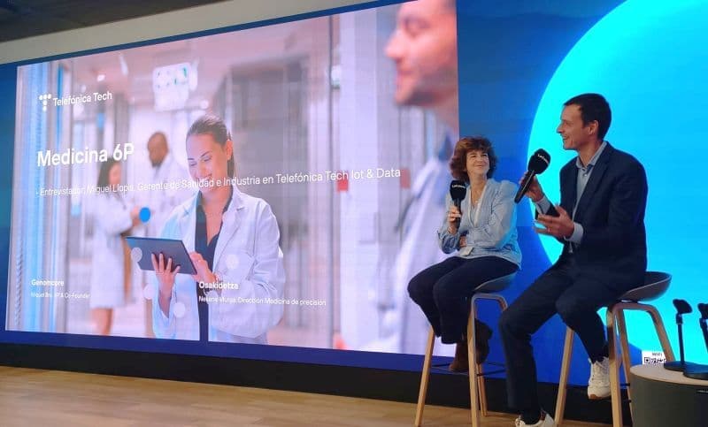 Miquel Bru de Genomcore junto a Nekane Murga de Osakidetza en el Telefónica Health Summit